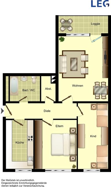 Wohnung zur Miete 779 € 3 Zimmer 75,8 m² 4. Geschoss Köbener Straße 14 Nordstadt 12 Hilden 40721