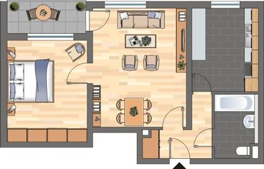 Wohnung zur Miete nur mit Wohnberechtigungsschein 374 € 2 Zimmer 56,8 m² 2. Geschoss frei ab 16.05.2025 Richard-Wagner-Straße 40 Haßloch 67454