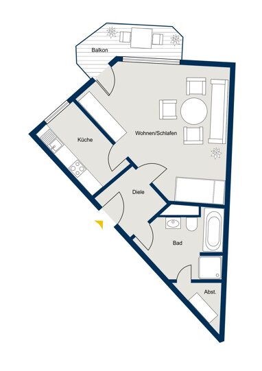 Apartment zum Kauf 170.000 € 1 Zimmer 36,8 m² Kulturstrasse 17c Lechhausen - Süd Augsburg 86165