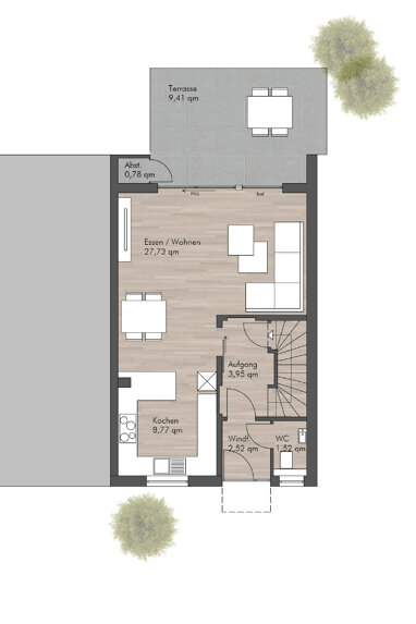 Reihenendhaus zur Miete 1.150 € 5,5 Zimmer 123 m² 555 m² Grundstück Zeven Zeven 27404