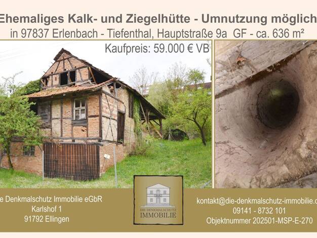Haus zum Kauf 59.000 € 149 m² 636 m² Grundstück Hauptstr. 9a Tiefenthal Erlenbach b.Marktheidenfeld 97837