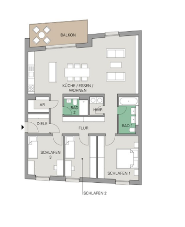 Wohnung zur Miete 2.299,48 € 4 Zimmer 120,2 m² 2. Geschoss An der Wuhlheide 216 Oberschöneweide Berlin 12459