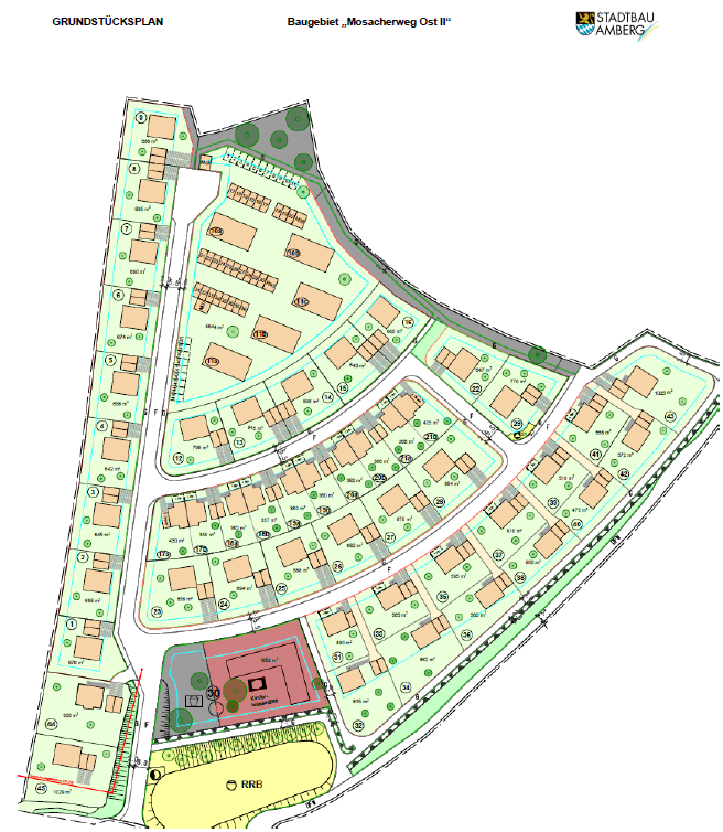 Grundstück zum Kauf provisionsfrei 160.900 € 805 m²<br/>Grundstück Mosacherweg Dreifaltigkeit Amberg 92224