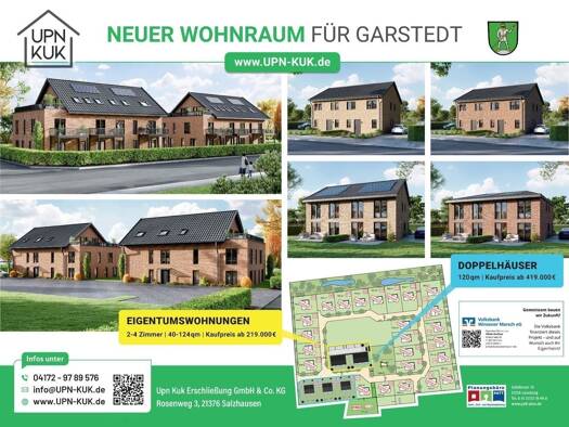 Wohnung zum Kauf - Neubau provisionsfrei als Kapitalanlage geeignet 219.000 € 2 Zimmer 45 m² Auefeld 2 Garstedt 21441