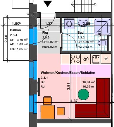 Wohnung zur Miete 230 € 1 Zimmer 26,7 m² 1. Geschoss Marienstraße 5 Stadtmitte Cottbus 03046