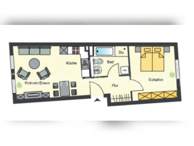 Wohnung zur Miete 735 € 2 Zimmer 50 m² 2. Geschoss Rohrbach - West Heidelberg 69126