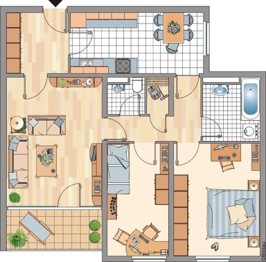 Wohnung zur Miete 644 € 3 Zimmer 79,8 m² 2. Geschoss Europaring 58 Medinghoven Bonn 53123