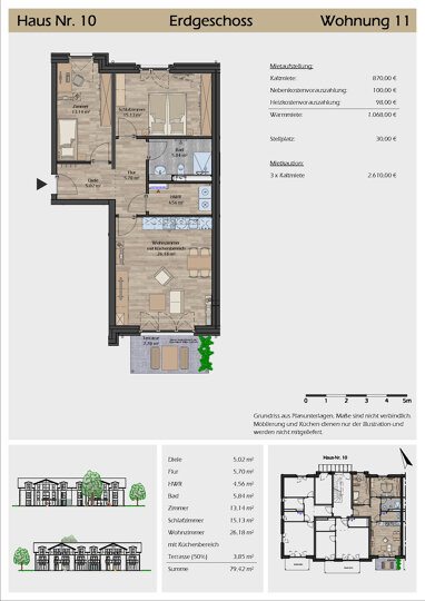 Wohnung zur Miete 870 € 3 Zimmer 79,4 m² Hahnenkamp 10 Hohn 24806