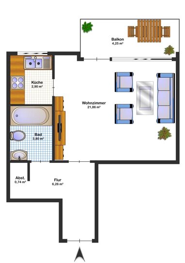 Wohnung zur Miete 500 € 1 Zimmer 37 m² -3. Geschoss Georg-Staber-Ring 9 Ost, Erlenau 331 Rosenheim 83026