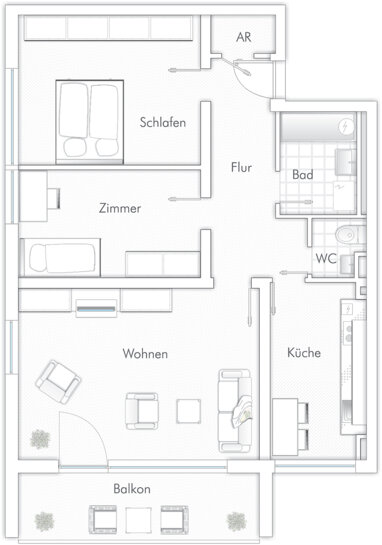 Wohnung zur Miete 900 € 3 Zimmer 78,8 m² Erich Ollenhauerstrasse 1 Neu-Isenburg Neu-Isenburg 63263
