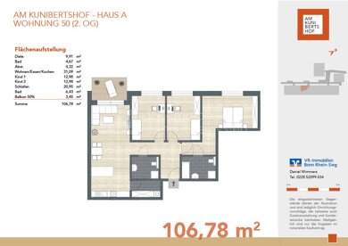 Wohnung zum Kauf provisionsfrei 509.000 € 4 Zimmer 105,5 m² 2. Geschoss Witterschlick Alfter, Witterschlick 53347