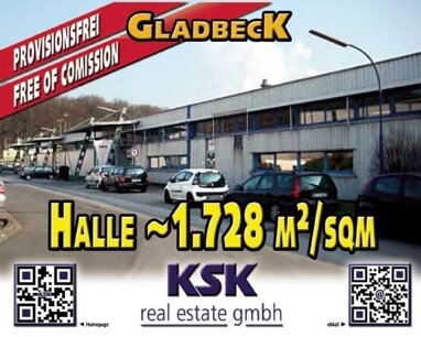 Lagerhalle zur Miete Provisionsfrei 1.728 m² Lagerfläche teilbar von 1.170 m² bis 1.728 m² Ellinghorst Gladbeck 45964