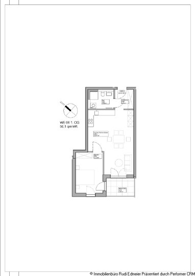 Wohnung zur Miete 674 € 2 Zimmer 56 m² Eggerstr. 71 Deggendorf Deggendorf 94469