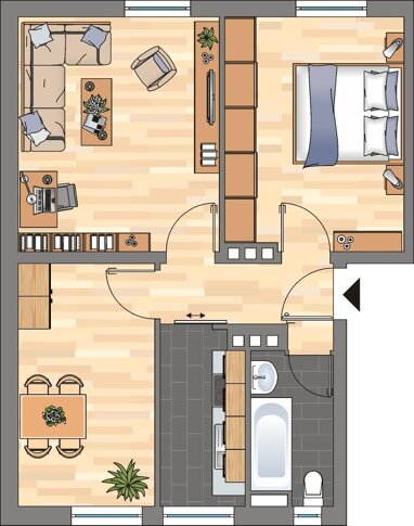 Wohnung zur Miete 409 € 2 Zimmer 49,7 m² 1. Geschoss Oldenburger Straße 14 Gaarden - Süd / Kronsburg Bezirk 4 Kiel 24143
