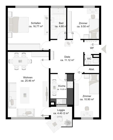 Wohnung zum Kauf 372.000 € 4 Zimmer 92 m² Weiherhof Zirndorf 90513