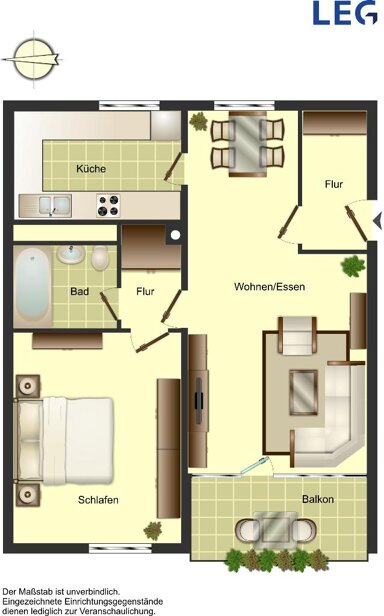 Wohnung zur Miete 579 € 2 Zimmer 55,4 m² 4. Geschoss Otto-Hahn-Straße 2 West Ratingen 40880