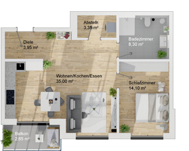 Wohnung zum Kauf provisionsfrei 306.900 € 2 Zimmer 67,4 m² 1. Geschoss frei ab sofort Reimelstraße 3 Ravolzhausen Neuberg 63543