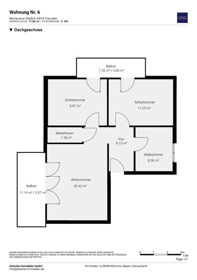 Wohnung zum Kauf provisionsfrei 454.900 € 3 Zimmer 71,6 m² 2. Geschoss Kammer Traunstein 83278