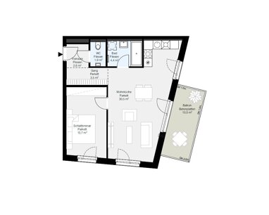 Wohnung zur Miete 622,49 € 2 Zimmer 56,6 m² 1. Geschoss Wiener Neustadt 2700