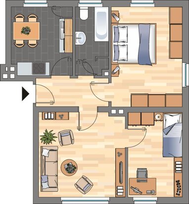 Wohnung zur Miete 439 € 3 Zimmer 53 m² 1. Geschoss Auf der Lübsche 8 Leer Leer 26789