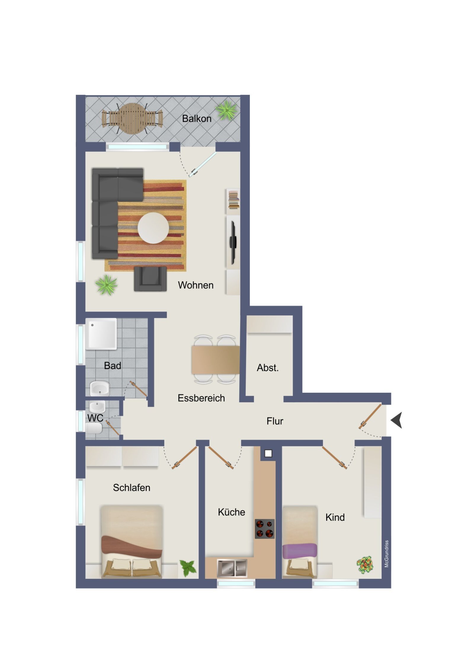 Wohnung zum Kauf 378.000 € 3 Zimmer 79 m²<br/>Wohnfläche Emmering Emmering 82275