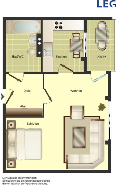 Wohnung zur Miete nur mit Wohnberechtigungsschein 210,16 € 1 Zimmer 43 m² 2. Geschoss Cheruskerstraße 30 Frankenstraße - Vogelsang Solingen 42653