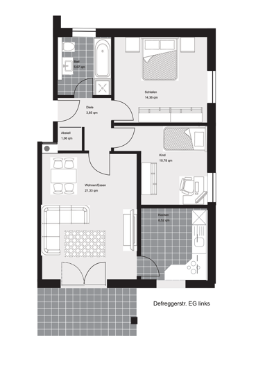 Terrassenwohnung zur Miete 770 € 3 Zimmer 70 m² EG Defreggerstraße Reichertshofen Reichertshofen 85084