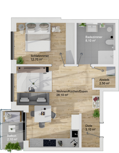 Wohnung zum Kauf provisionsfrei 265.900 € 2 Zimmer 56,6 m² 1. Geschoss frei ab sofort Reimelstraße 3a Ravolzhausen Neuberg 63543