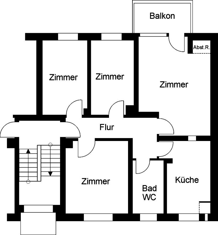 Wohnung zur Miete 722,60 € 4 Zimmer 76,1 m²<br/>Wohnfläche 2. Stock<br/>Geschoss Waldstr. 41 Vingst Köln 51107