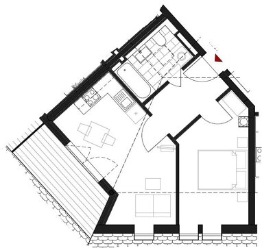 Terrassenwohnung zur Miete 675 € 2 Zimmer 44,6 m² 3. Geschoss frei ab sofort Dahlwitz-Hoppegarten Hoppegarten 15366