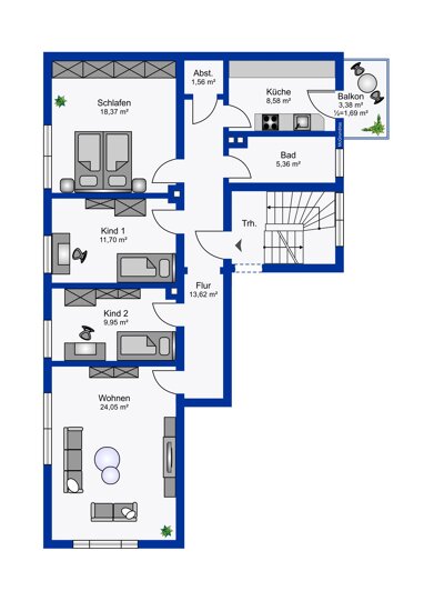 Wohnung zum Kauf 300.000 € 5 Zimmer 122 m² Nordwestlicher Stadtteil Schweinfurt 97421