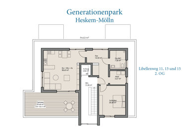 Wohnung zur Miete 1.182,88 € 2 Zimmer 95 m² 2. Geschoss Libellenweg 11, 13 und 15 Heskem Ebsdorfergrund 35085