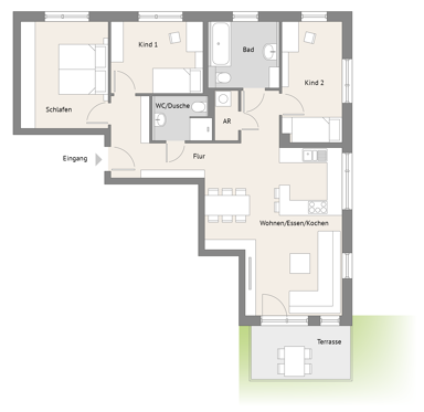 Terrassenwohnung zum Kauf provisionsfrei 705.000 € 4 Zimmer 100 m² EG frei ab sofort Sonnengartenstr. 10 Thon Nürnberg 90425