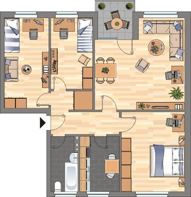 Wohnung zur Miete 659 € 4 Zimmer 81,3 m² EG frei ab 03.03.2025 Bergstraße 4 Wildeshausen 27793