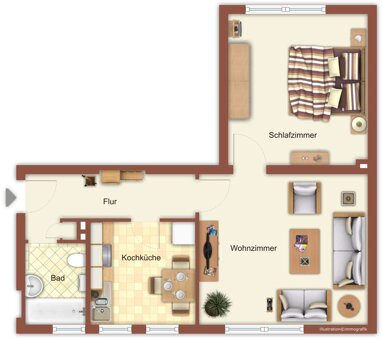Wohnung zur Miete 479 € 2 Zimmer 49,2 m² 1. Geschoss Karrenweg 141 Hardt - Mitte Mönchengladbach 41169