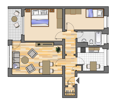 Wohnung zur Miete 489 € 3,5 Zimmer 69 m² 5. Geschoss Schützenstraße 109 Herten - Südwest Herten 45699