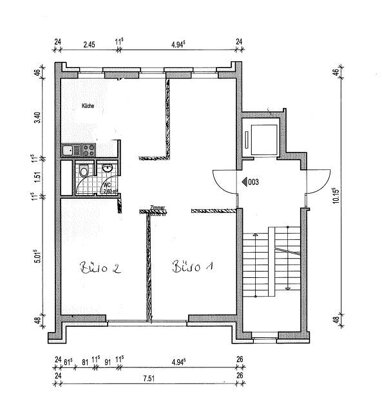 Bürofläche zur Miete 736 € 2 Zimmer 73,6 m² Bürofläche Tarforst 3 Trier 54296