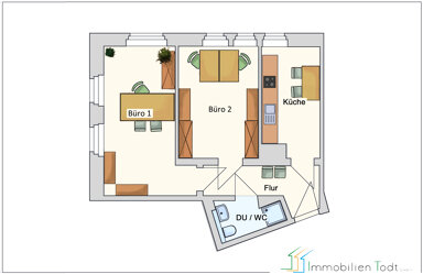 Bürofläche zur Miete 270 € 2 Zimmer 57 m² Bürofläche Liebknechtstraße 80 Siedlung Neundorf Plauen 08523