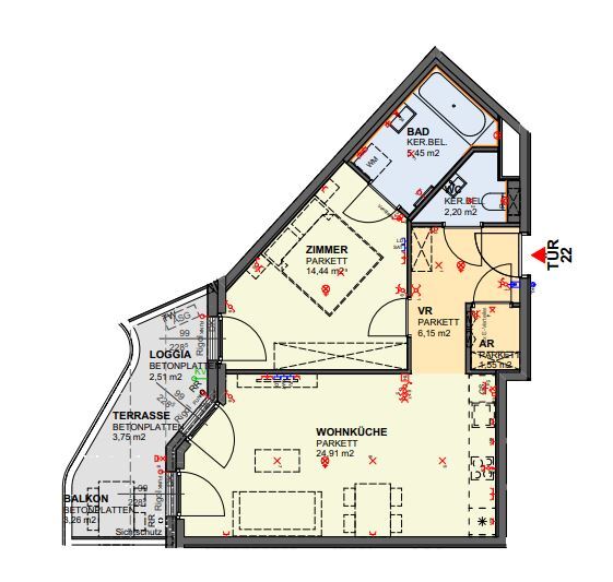 Wohnung zum Kauf 324.000 € 2 Zimmer 54,7 m²<br/>Wohnfläche 3.<br/>Geschoss Wien 1100