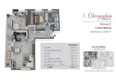Wohnung zum Kauf Provisionsfrei 929.000 € 3 Zimmer 97,6 m² 2. Geschoss Bürgermeister-Krug-Weg 1 + 3 Olching Olching 82140