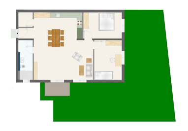 Terrassenwohnung zur Miete 1.290 € 3 Zimmer 89 m² Erdgeschoss Antoniterstr. 6-8 Lamboy Hanau 63452
