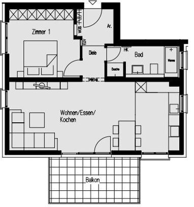 Wohnung zur Miete 1.280 € 2 Zimmer 64 m² 1. Geschoss Gibb Wiesbaden 65203