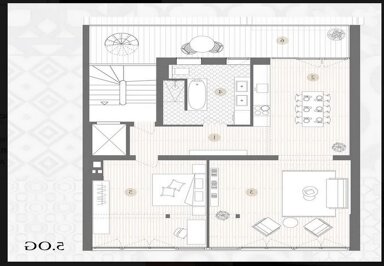 Penthouse zur Miete 700 € 2,5 Zimmer 133,6 m² 5. Geschoss Karlstraße 94, Stadtmitte Stadtmitte Düsseldorf 40210