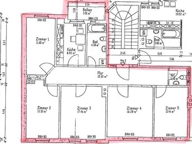 Wohnung zur Miete 1.400 € 5 Zimmer 105 m² 3. Geschoss frei ab sofort Grietgasse 22 Zentrum Jena 07743