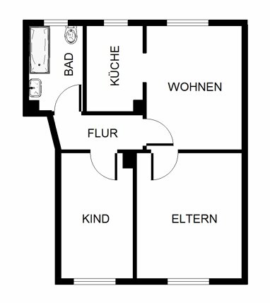 Wohnung zur Miete 379 € 3,5 Zimmer 51,3 m² Erdgeschoss Wallheckenweg 16 Hassel Gelsenkirchen 45896
