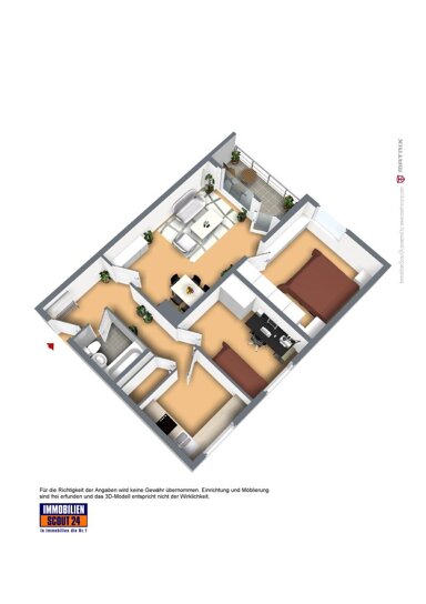 Wohnung zur Miete 419 € 3 Zimmer 66,1 m² 4. Geschoss Karl-Arnold-Straße 6-8 Klausen Remscheid 42899