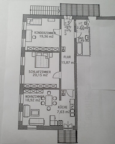 Wohnung zur Miete 830 € 3 Zimmer 90 m² Seeshaupter Straße 67 Iffeldorf Iffeldorf 82393