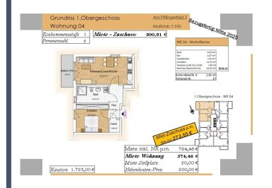 Wohnung zur Miete 301 € 2 Zimmer 55,1 m² 1. Geschoss Am Pittingerfeld 3 Wörth Wörth an der Donau 93086