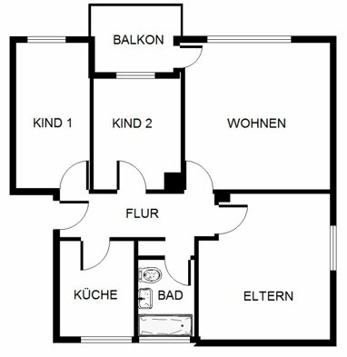 Wohnung zur Miete 600 € 4 Zimmer 69,1 m² 1. Geschoss Oppelner Str. 1 Weitmar - Mark Bochum 44795