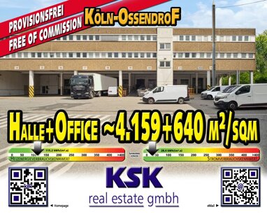 Lagerhalle zur Miete Provisionsfrei 6,50 € 4.159 m² Lagerfläche Ossendorf Köln 50827